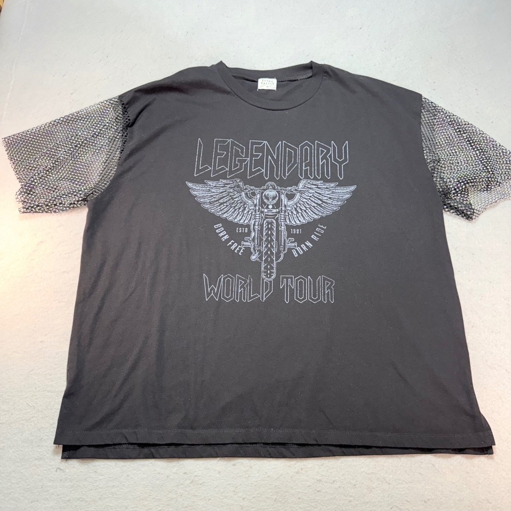 Urban‎ Nation 3X Legendary World Tour Graphic Tee - Black with Sparkle Sleeves